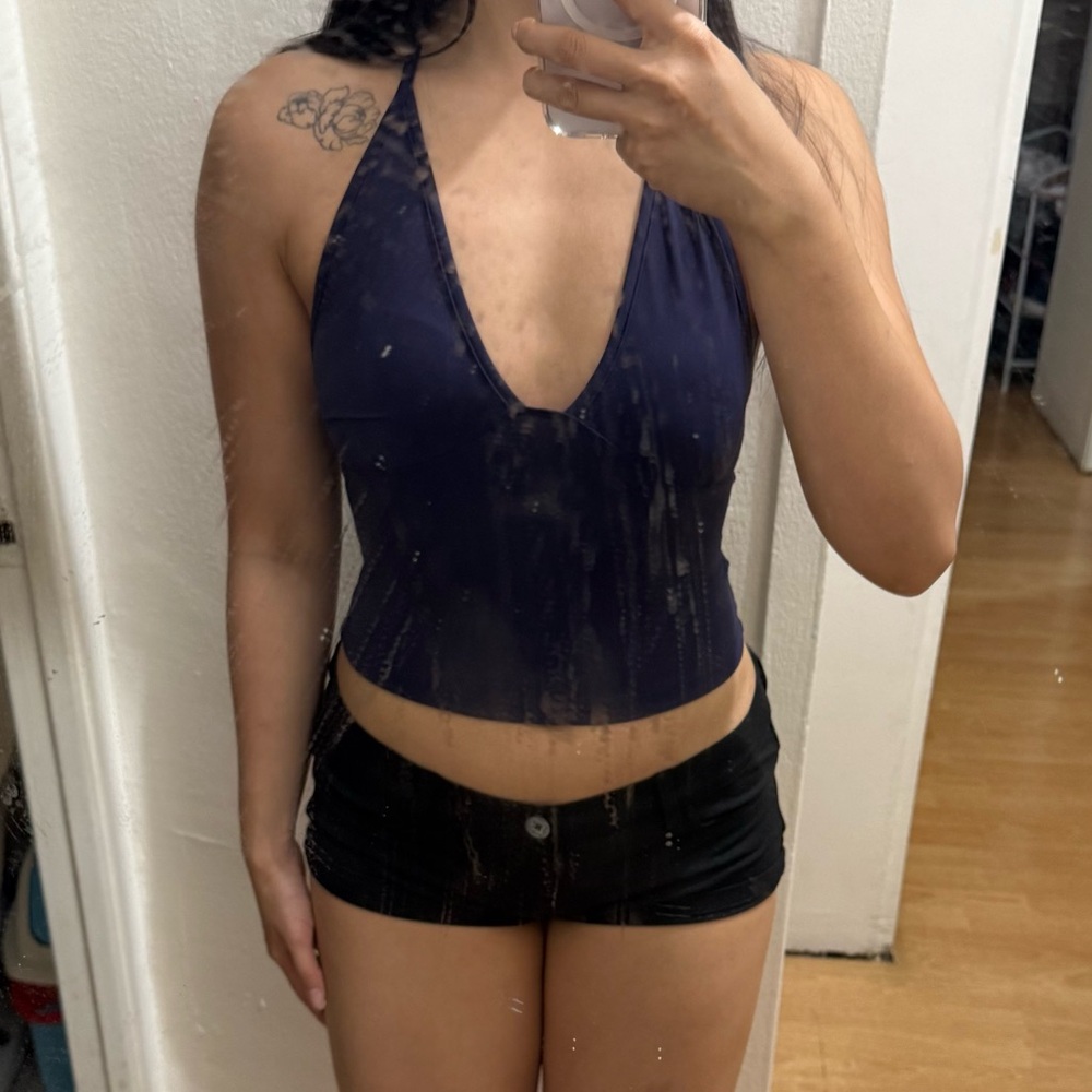 DONATING SOON Navy Halter Top